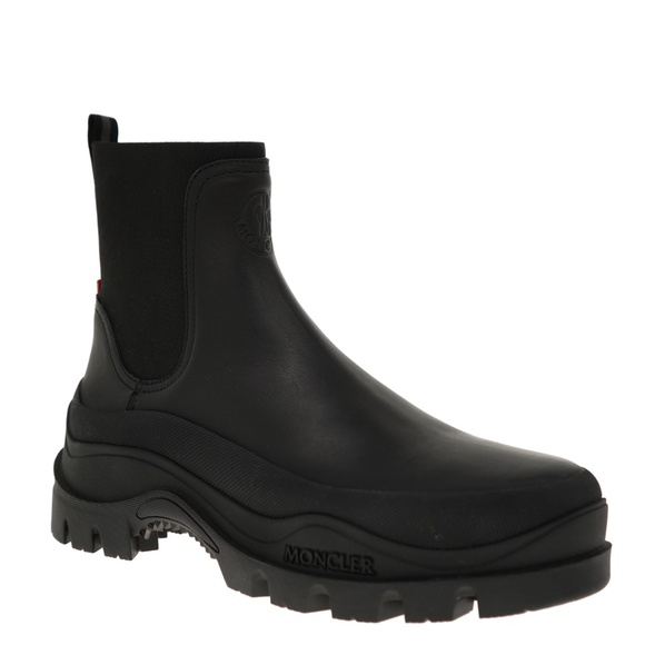 Moncler Larue Chelsea Ankle Boots Black Leather Size 11 US New main image 4